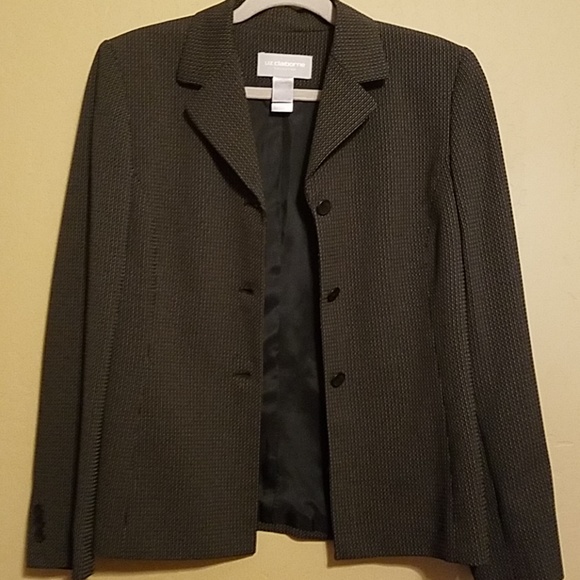 Liz Claiborne womans black w tan jacket - Picture 1 of 6